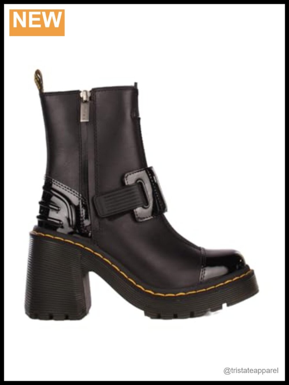 Womens Ankle Boots Chelsea Leather Flare Heel Goodyear Welted